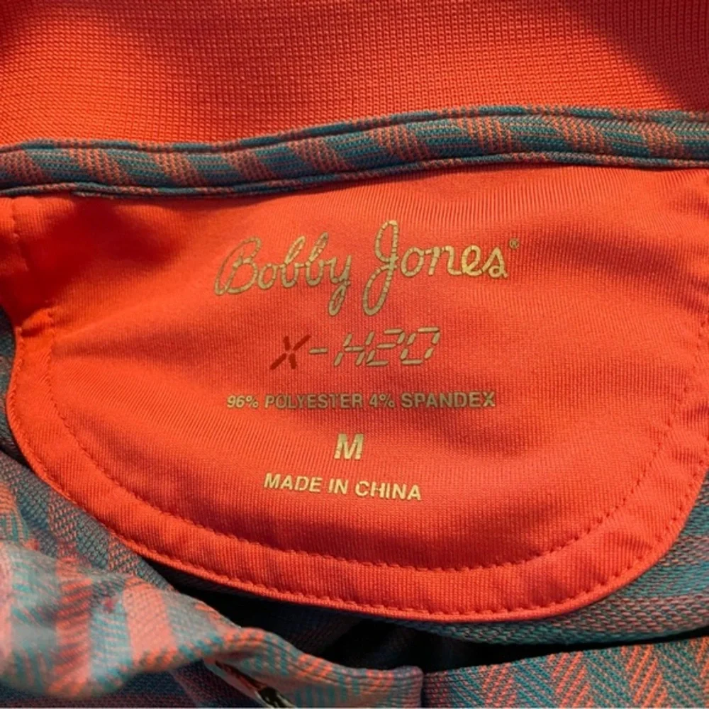 Bobby Jones X-H2O Golf Polo Short Sleeve Pink‎ Blue Striped Size Medium - Picture 6 of 7